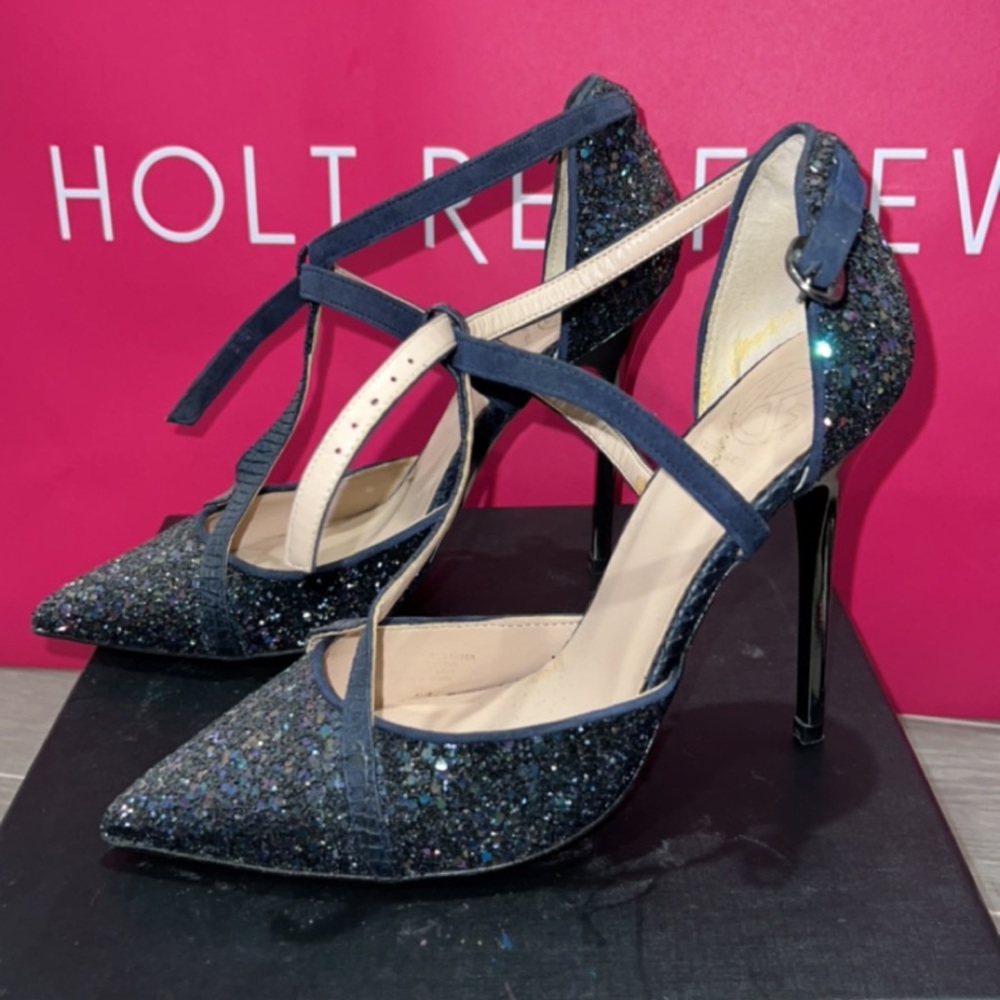 Kurt Geiger glitter heels in royal blue – size US 8 - Picture 1 of 7
